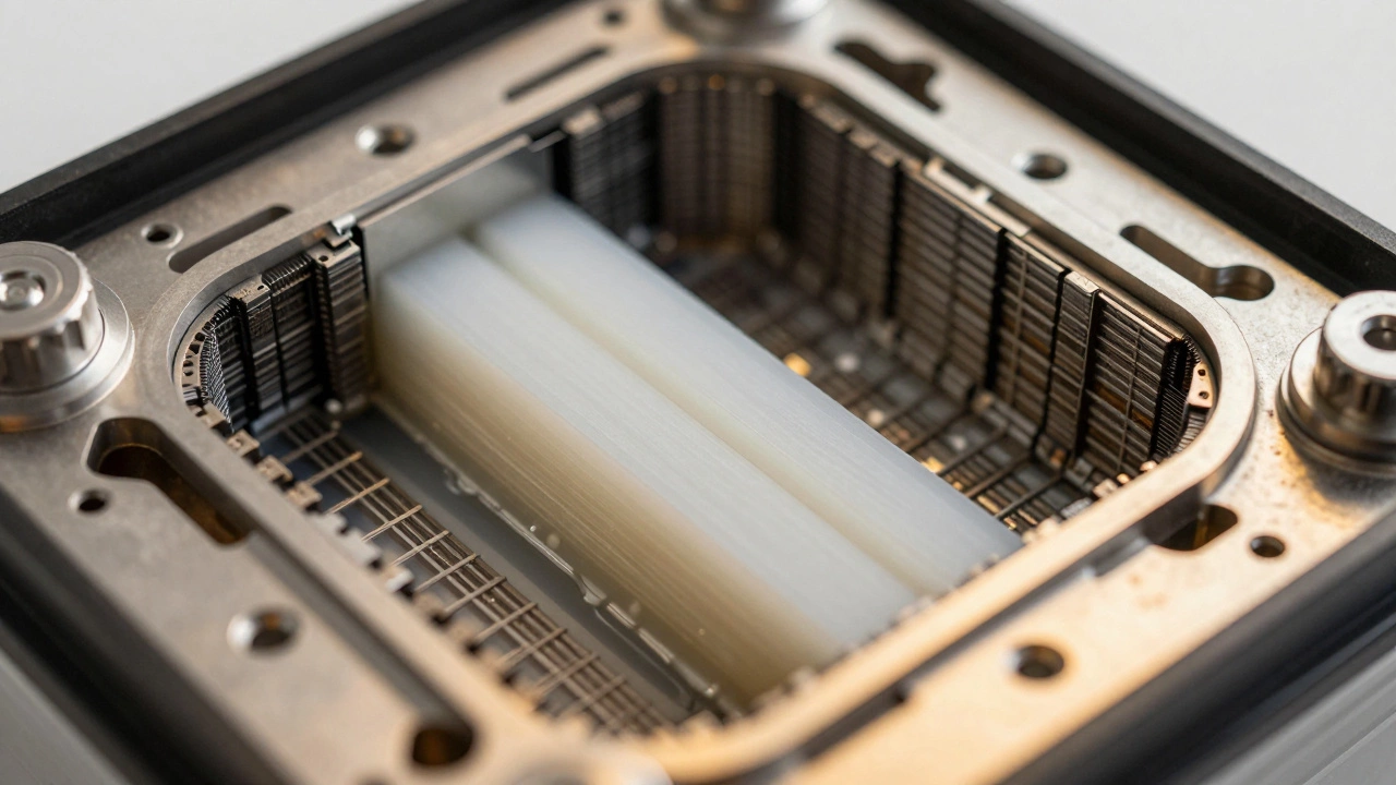 Схематичное изображение внутреннего строения качественной батареи авто