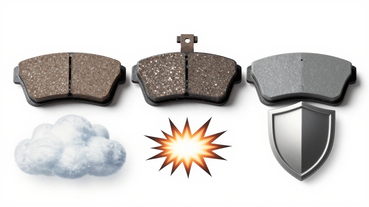 Три типа тормозных колодок: органические, полуметаллические и керамические